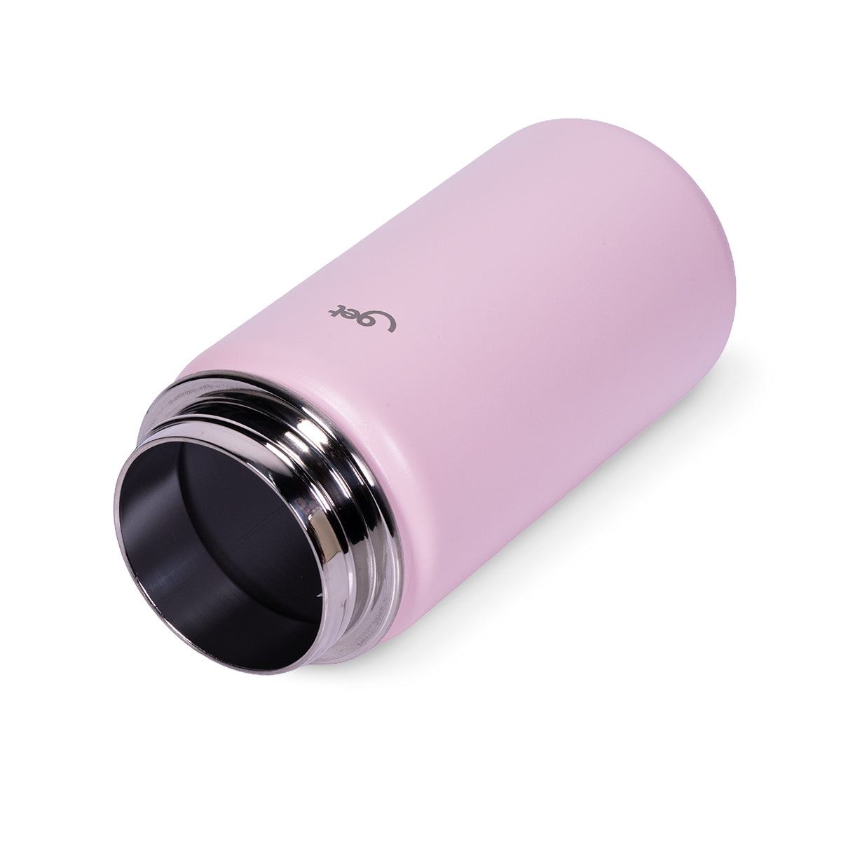 Garrafa Térmica GET Trity 350ml rosa em inox, compacta e durável, ideal para manter bebidas quentes ou frias por mais tempo.