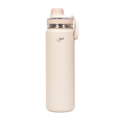 Garrafa Térmica GET Trity 750ml em inox com design moderno, eficiência térmica e alta durabilidade, ideal para bebidas quentes ou frias.