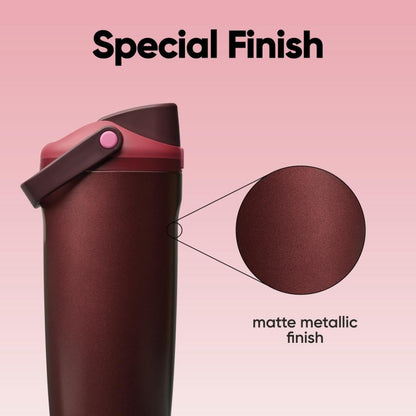 Garrafa Térmica Owala FreeSip Sway - 887ml com acabamento metálico fosco especial e design inteligente.
