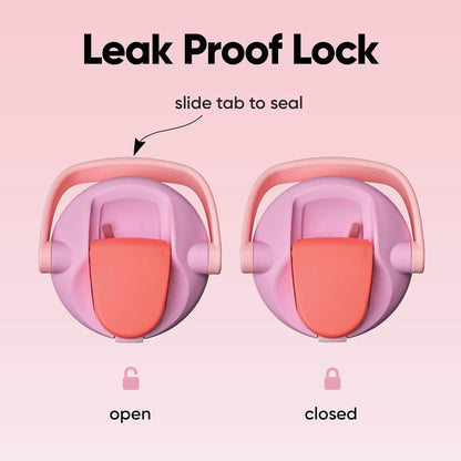 Tampa de Garrafa Térmica Owala FreeSip Sway - 887ml com sistema de vedação à prova de vazamentos mostrando estado aberto e fechado.