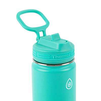 Garrafa Térmica Thermoflask 414ml - 16oz em aço inox 18/8, com isolamento a vácuo, destacando tampa ergonômica e design compacto.