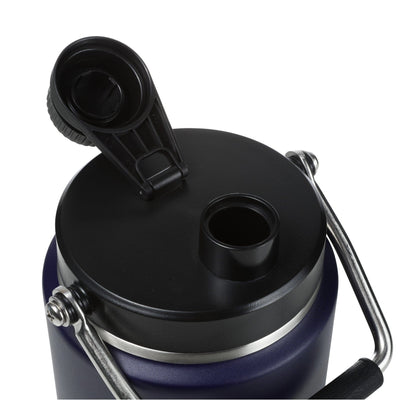 Growler Térmico Tuyo 2 L Azul Marinho, com a tampa aberta