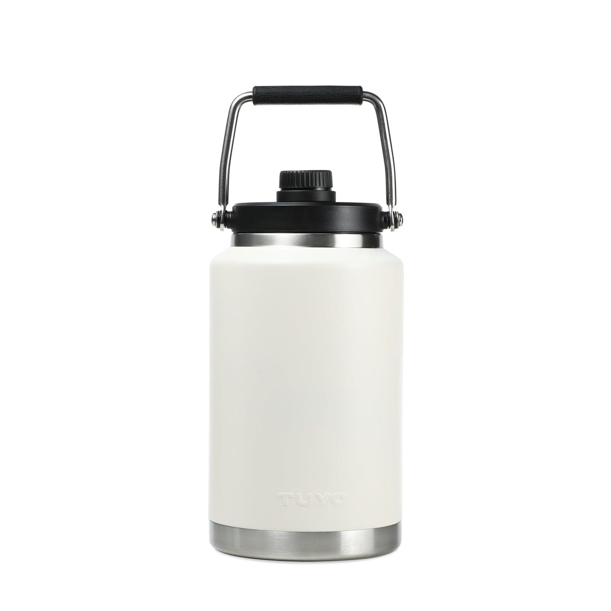 Growler Térmico Tuyo 4 L Off White, vista frontal com tampa fechada