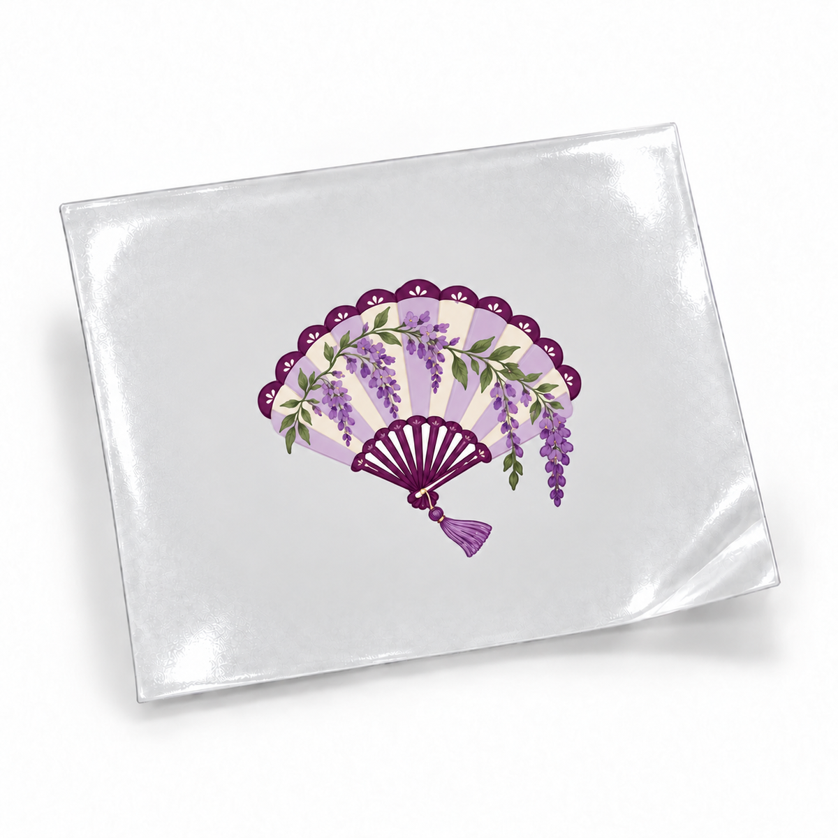 Lavanda Botânica — Leque — sticker UV DTF individual com verniz — apresentação