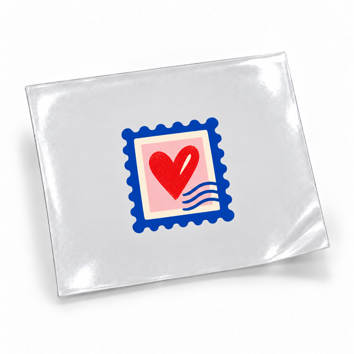 Clube das Cartas — Selo coração — sticker UV DTF individual com verniz — apresentação