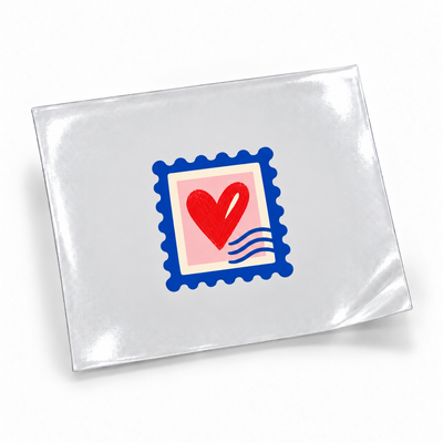Clube das Cartas — Selo coração — sticker UV DTF individual com verniz — apresentação