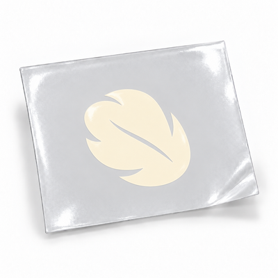 Folhas Creme — Folha inclinada — sticker UV DTF individual com verniz — apresentação