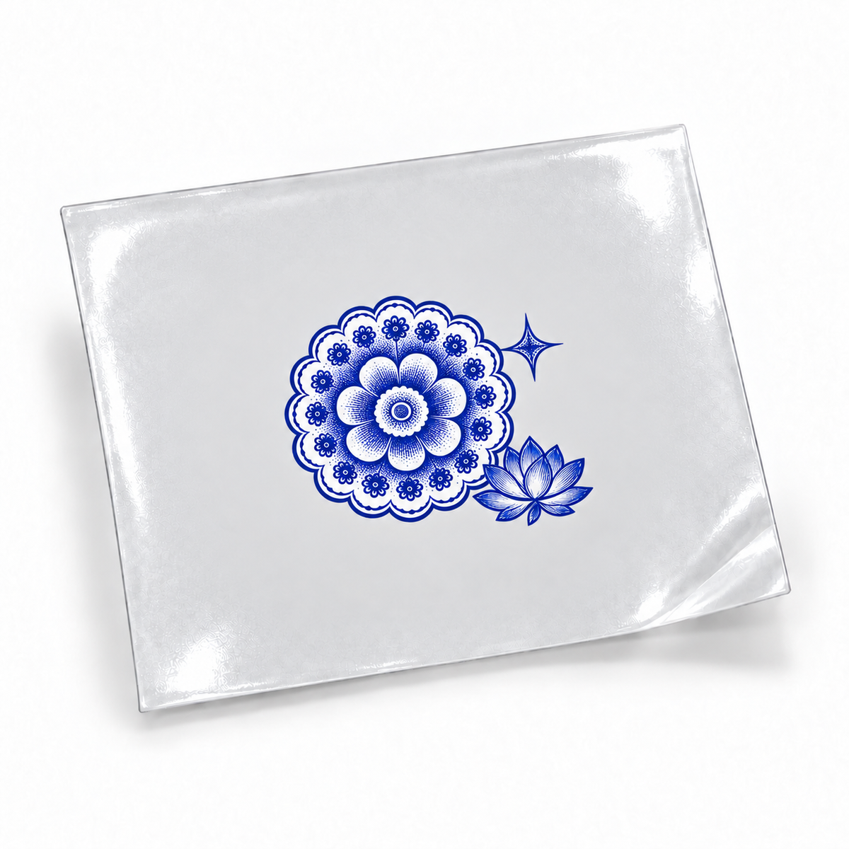 Porcelana de Coalas — Rosácea ornamental — sticker UV DTF individual com verniz — apresentação