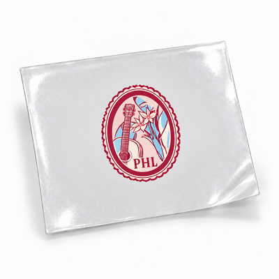 Selos de Viagem — PHL — sticker UV DTF individual com verniz — apresentação