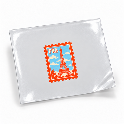 Selos de Viagem — FRA — sticker UV DTF individual com verniz — apresentação