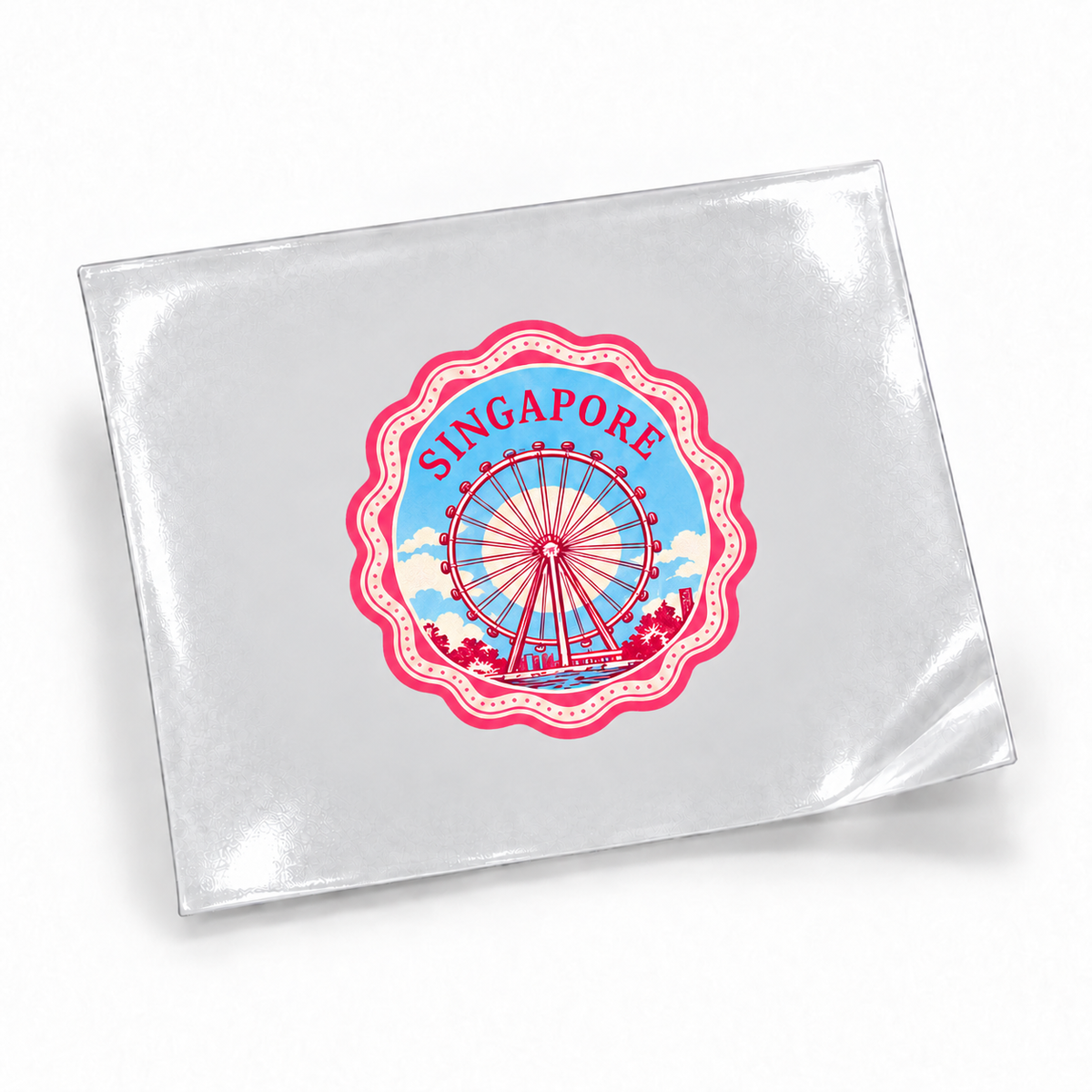 Selos de Viagem — Singapore — sticker UV DTF individual com verniz — apresentação