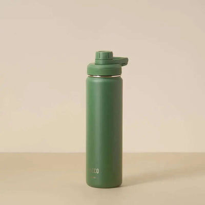 Garrafa Térmica PACCO Hydrav2 650ml verde com isolamento a vácuo, alto desempenho térmico para bebidas quentes e frias.