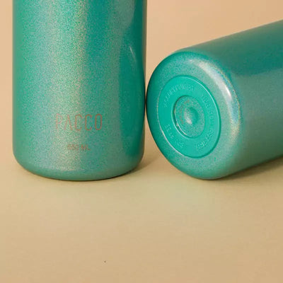 Garrafa Térmica PACCO Hydra V3 500ml PURETASTE® | PEDRAS PRECIOSAS em verde turquesa, detalhe do acabamento sofisticado.