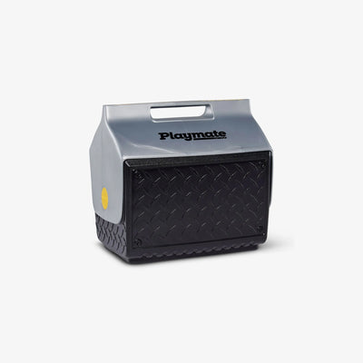 Igloo Playmate The Boss 14 Qt Cooler with black diamond plate design on white background