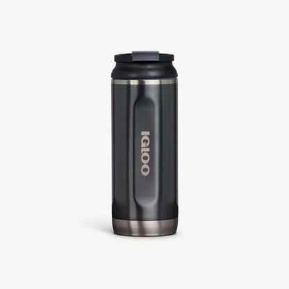 Garrafa Térmica Igloo 16oz - 473ml, aço inox, térmica, reutilizável, preta, ideal para bebidas quentes e frias, eficiência térmica de 4h quente e 24h frio.