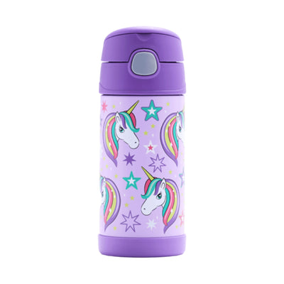 Garrafa Térmica Funtainer Thermos - 355ml com estampas de unicórnio, isolamento a vácuo, sem vazamentos, ideal para crianças.