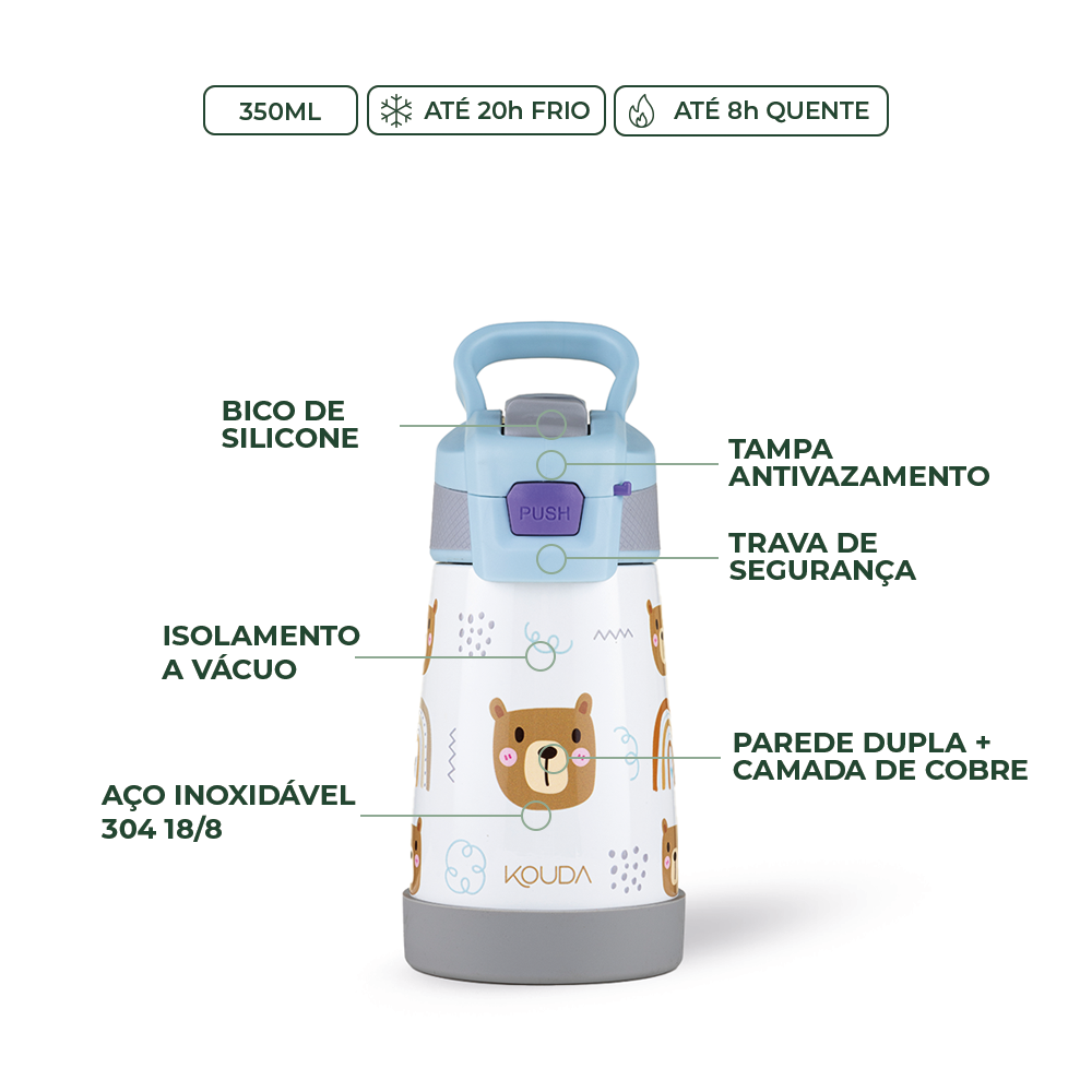 Garrafa Térmica Kouda Oka Kids - 350ml
