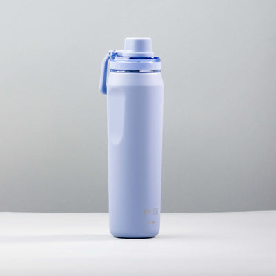 Garrafa Térmica PACCO Vyta 650ml azul em aço inox com design elegante e funcionalidade térmica de longo prazo.