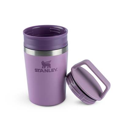 Mug Térmica Café Go | 236ml em roxo com isolamento a vácuo, estilo prático e ergonômico para cafés e bebidas quentes.