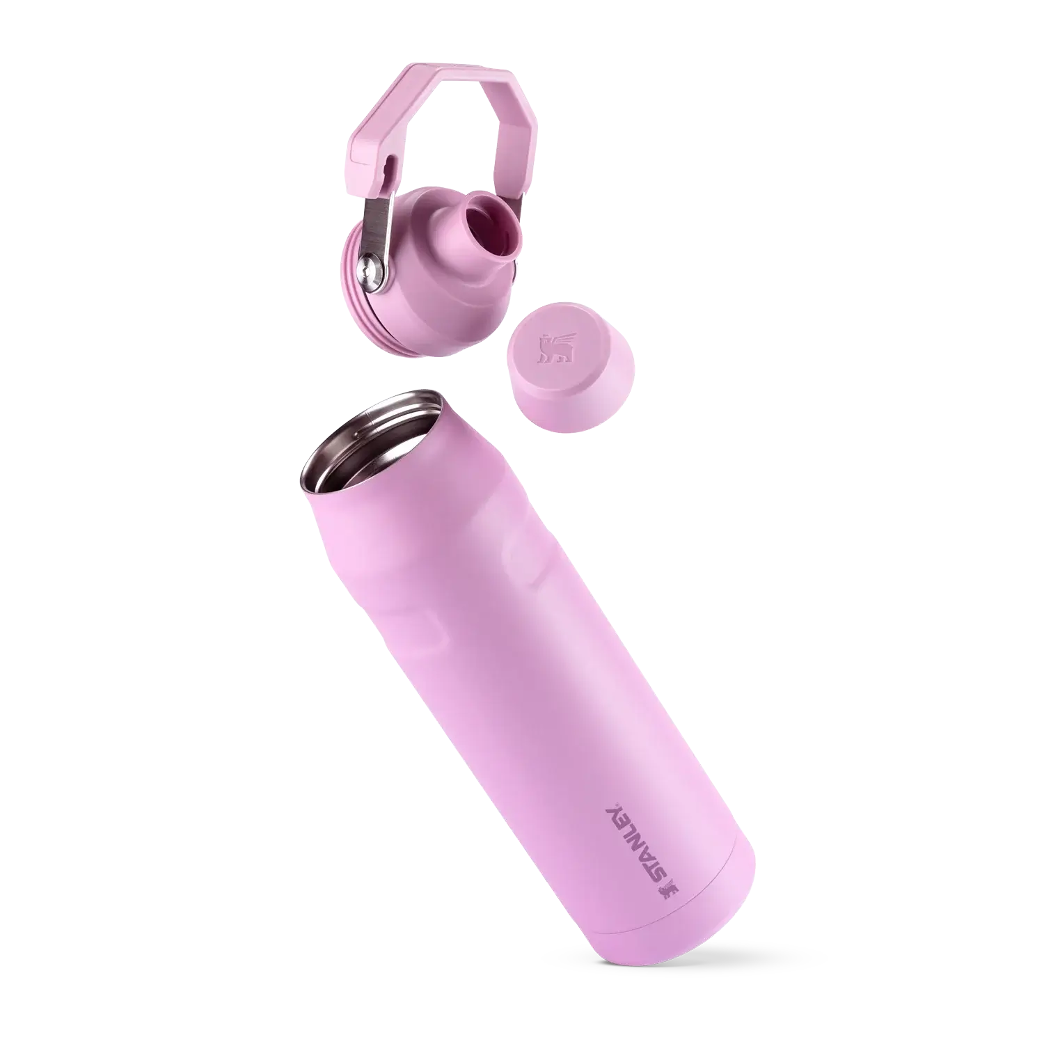 Garrafa Térmica Stanley Aerolight™ Fast Flow - 1,1L leve e resistente em cor rosa, ideal para hidratação prática em qualquer jornada.