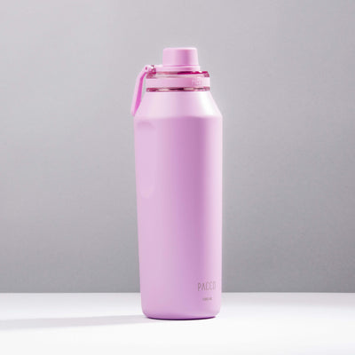 Garrafa Térmica PACCO Vyta 1200ml em aço inox, cor rosa, alta durabilidade para manter bebidas frias por 24h e quentes por 12h.