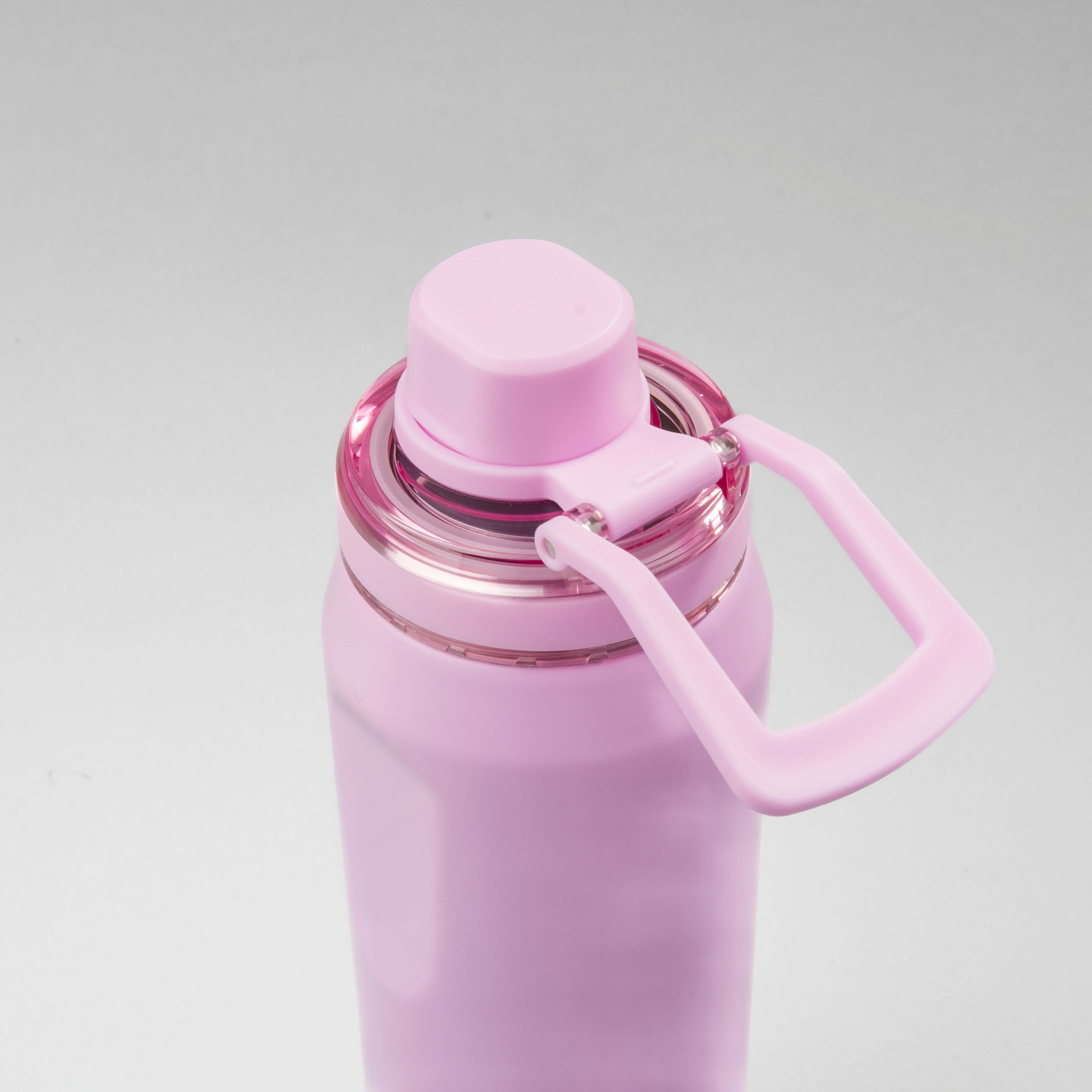Garrafa Térmica PACCO Vyta 500ml rosa sofisticada em aço inox com isolamento a vácuo, mantém bebidas quentes por até 12 horas.