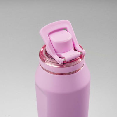 Garrafa Térmica PACCO Vyta 950ml rosa com tampa prática e corpo em aço inoxidável, ideal para manter bebidas frias ou quentes.