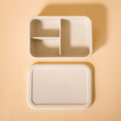 Lunch Box em Silicone - PACCO com divisórias inteligentes, compacta e dobrável, ideal para refeições organizadas e saudáveis.