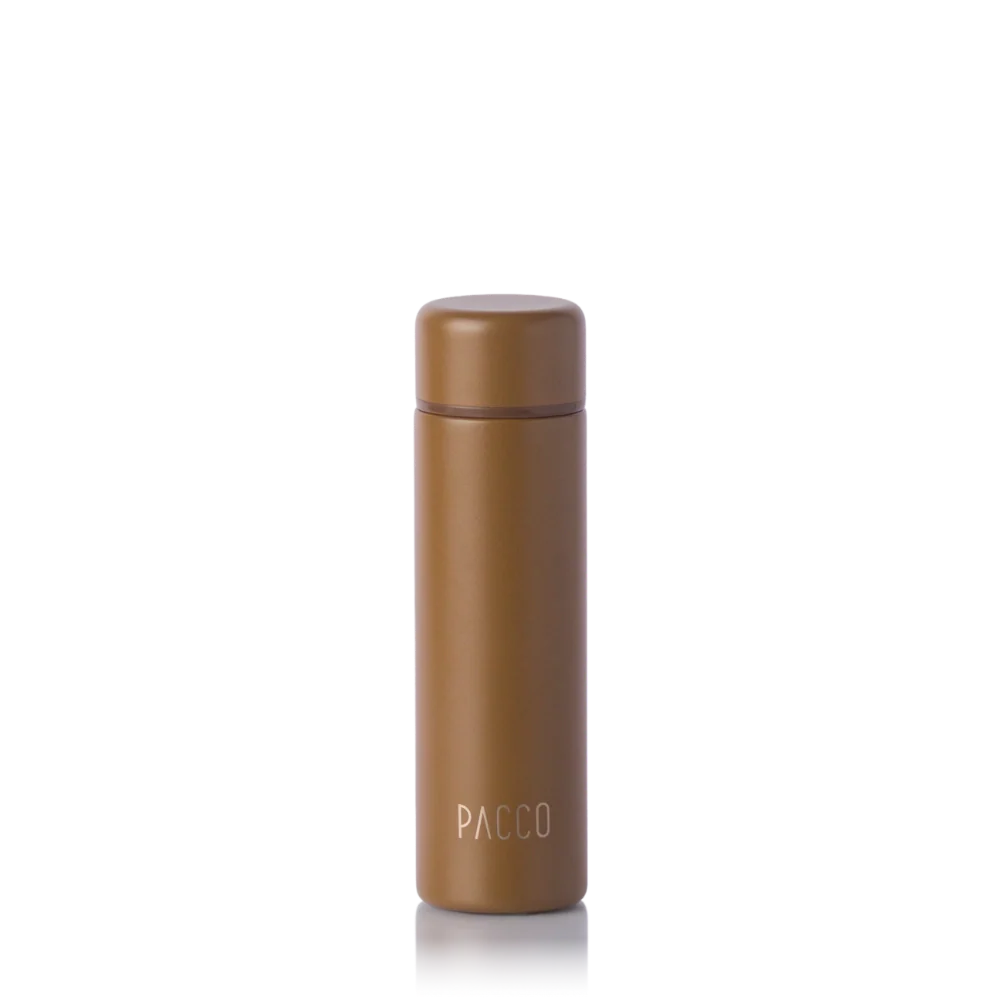Mini garrafa térmica Pocket Bottle 150ml PACCO na cor chocolate