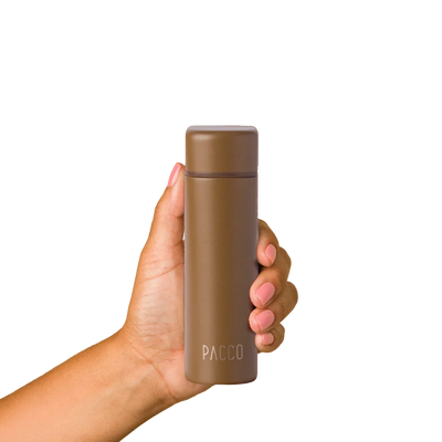 Mini garrafa térmica Pocket Bottle 150ml PACCO na cor chocolate