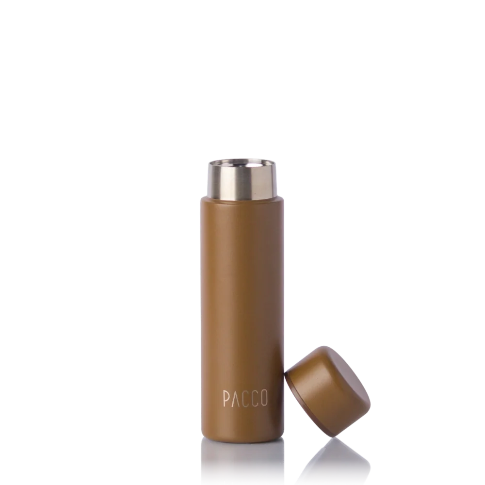Mini garrafa térmica Pocket Bottle 150ml PACCO na cor chocolate