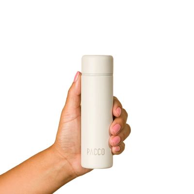 Mini garrafa térmica Pocket Bottle 150ml PACCO na cor creme