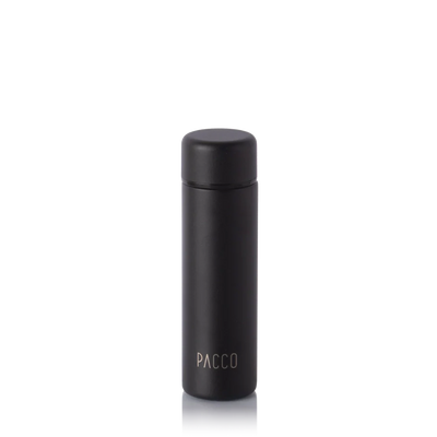 Mini garrafa térmica Pocket Bottle 150ml PACCO na cor preta