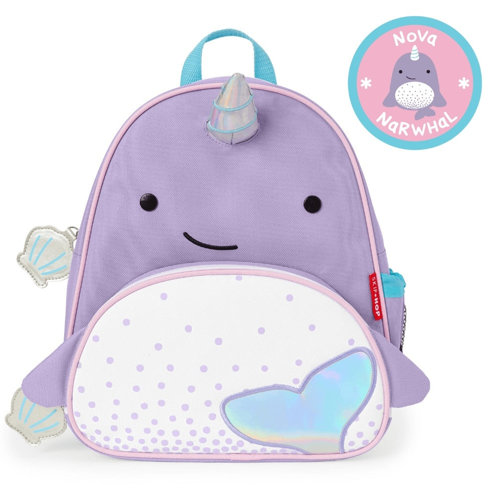 Mochila Infantil Zoo Skip Hop Baleia, infográfico com as características