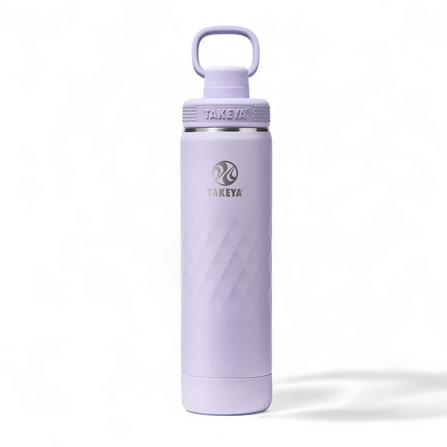 Garrafa Térmica Takeya 650ml Spout Lid Sport em lilás, ideal para manter bebidas frias por 36h e quentes por 14h, design funcional.