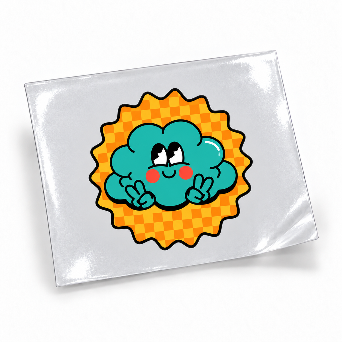 Flor Good Vibes — sticker UV DTF individual com verniz — apresentação