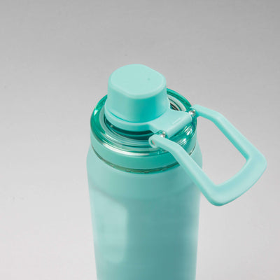 Garrafa Térmica PACCO Vyta 500ml azul com tampa resistente e isolamento a vácuo para manter bebidas quentes e frias por horas.