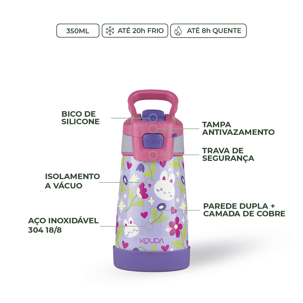 Garrafa Térmica Kouda Oka Kids - 350ml