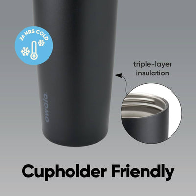 Garrafa Térmica Owala FreeSip Sway - 887ml com isolamento triplo, mantendo a bebida gelada por 24 horas. Compatível com porta-copos de carro.