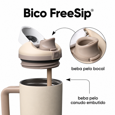 Owala Tumbler FreeSip 887ml na cor Levemente Torrado