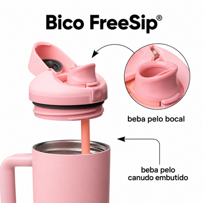 Owala Tumbler FreeSip 887ml na cor Rose Quartz