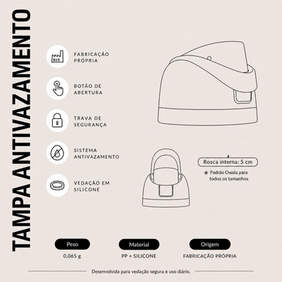 Tampa de Reposição para Garrafa Owala FreeSip – Compatível com Todos os Tamanhos
