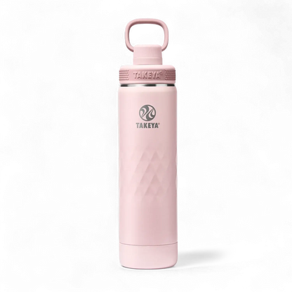 Garrafa Térmica Takeya 650ml Spout Lid Sport rosa para alta performance e hidratação prolongada em atividades físicas ao ar livre.