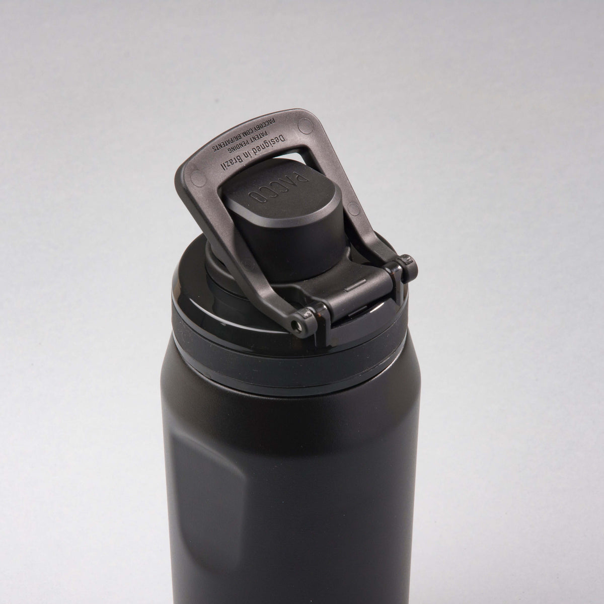 Garrafa Térmica PACCO Vyta 350ml em aço inox 18/10, tampa ergonômica, ideal para uso diário, trabalho, academia ou viagens.