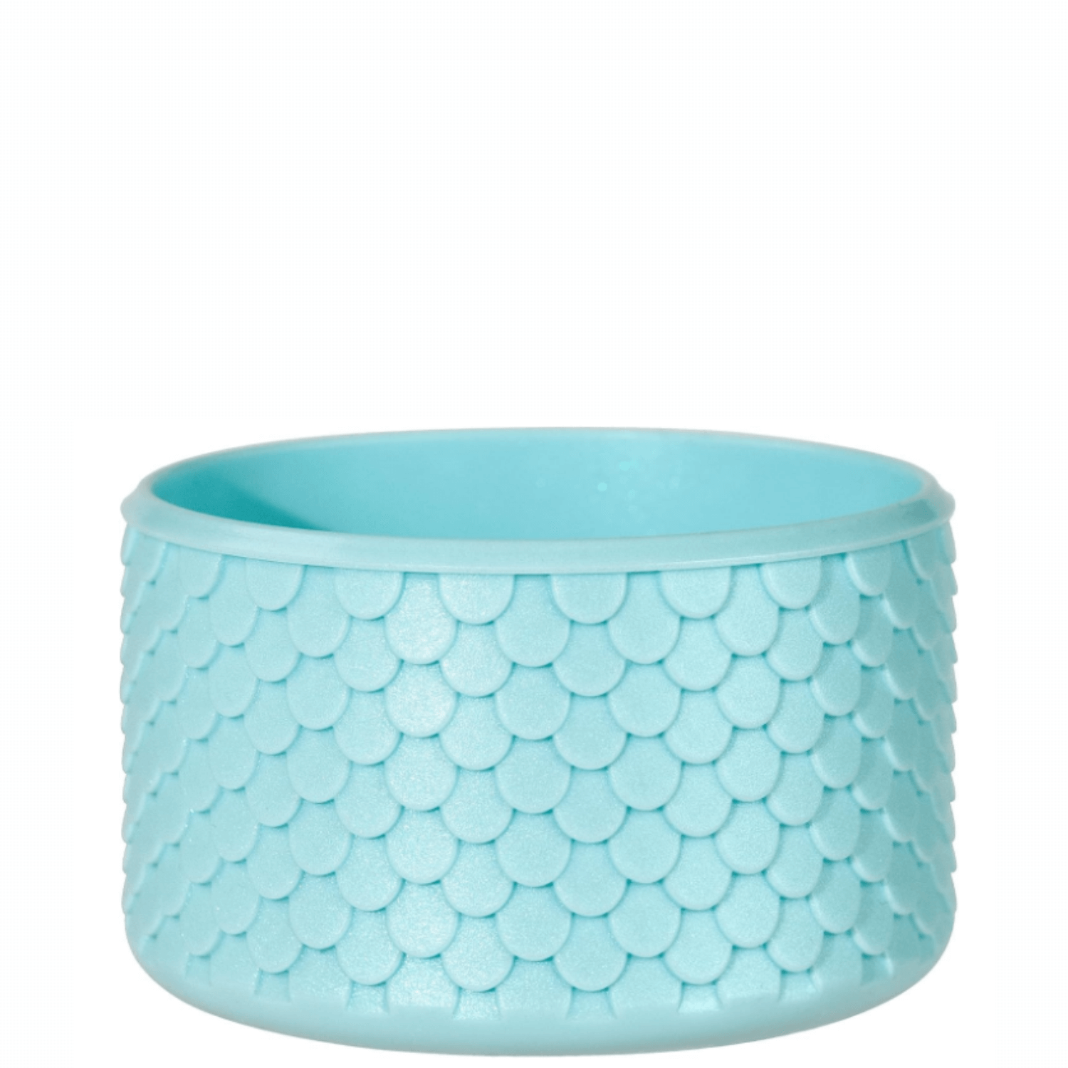 Capa de Silicone Sereia - Tamanho Original para proteção de copos e garrafas com design iridescente e toque mágico