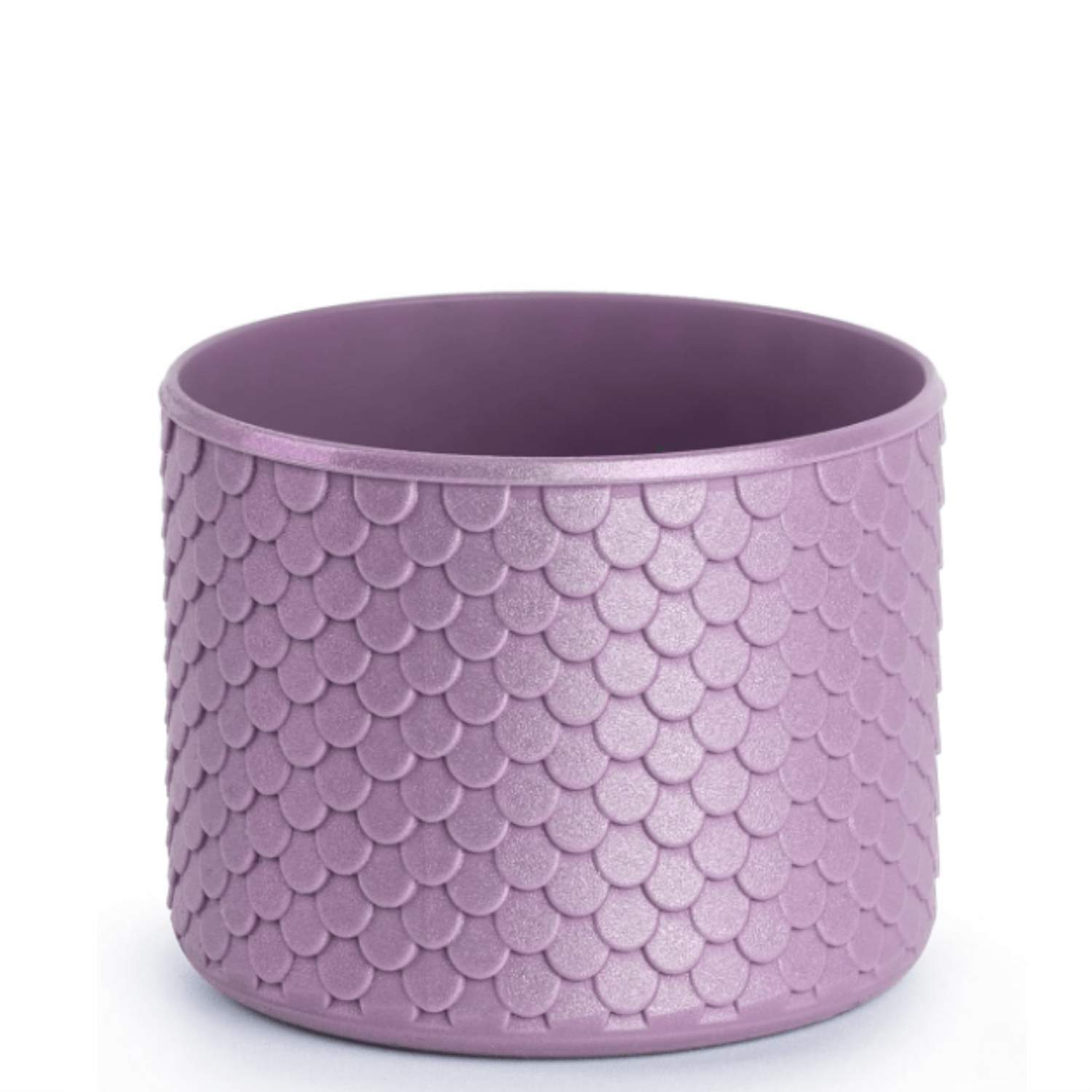 Capa de Silicone Sereia Médio - ( Owala Version ), protetor lilás com textura de escamas para garrafas térmicas.