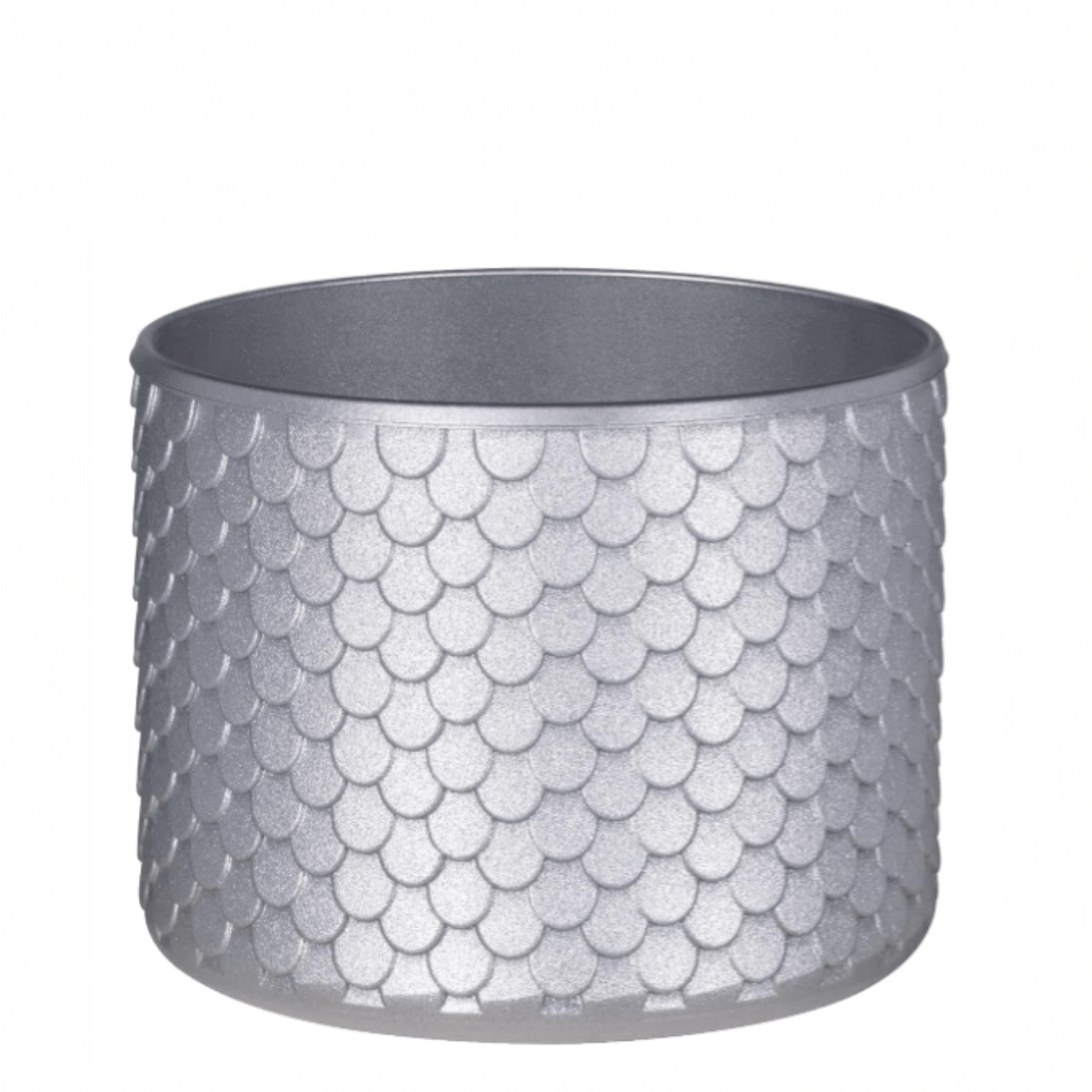 Capa de Silicone Sereia P- ( Owala Version ) em cor prateada com textura de escamas de sereia, protege garrafas térmicas.