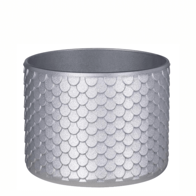 Capa de Silicone Sereia G - ( Owala Version ) para proteção de garrafas, textura escamada, cor prata, tamanho grande.