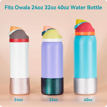 Capa de Silicone Sereia Médio - ( Owala Version ) fit bottles, showcasing three sizes: 24oz, 32oz, 40oz