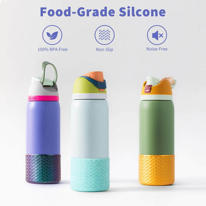 Capa de Silicone Sereia G - ( Owala Version ) em várias garrafas, silicone antiaderente e livre de BPA, oferece proteção e estilo.